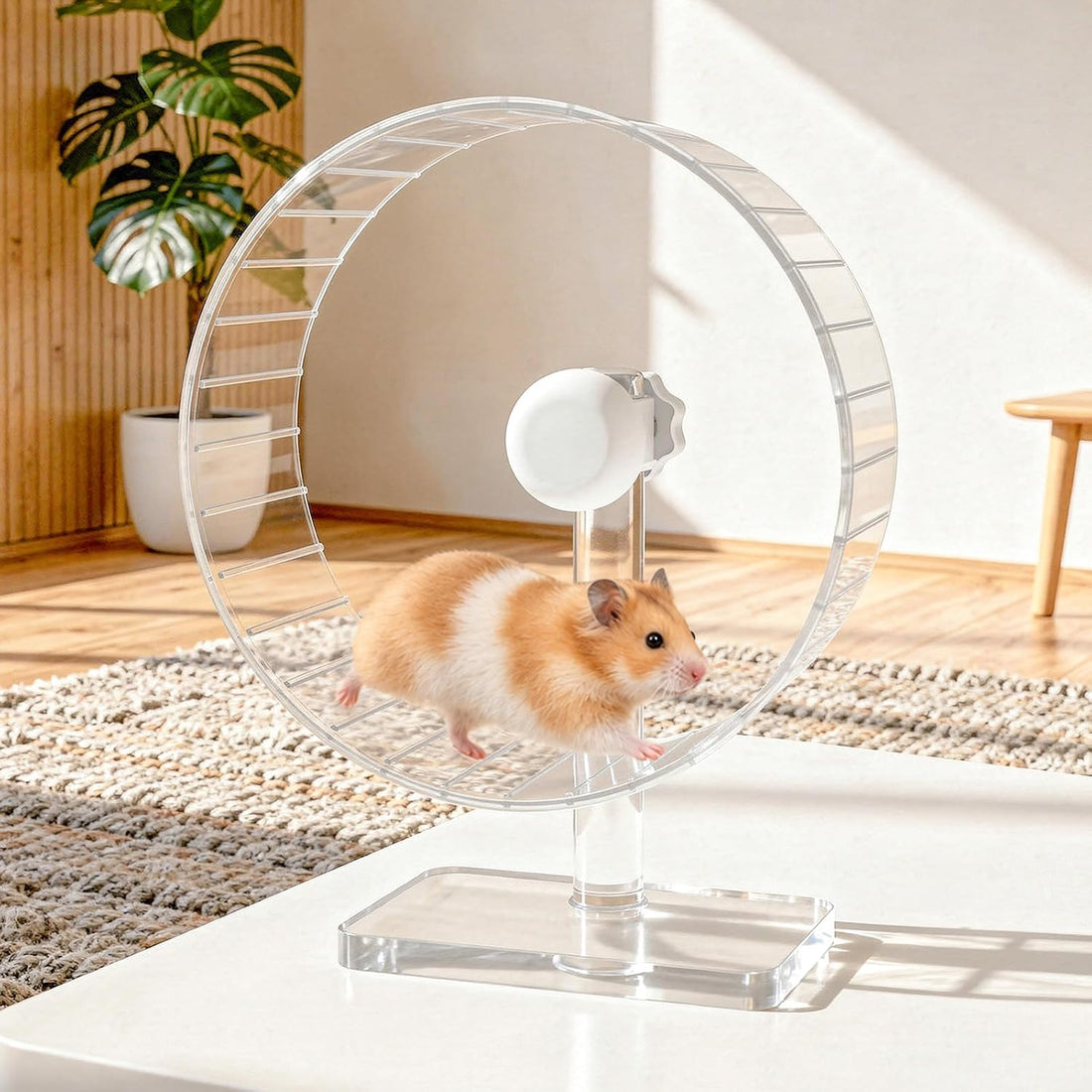 11" Silent Hamster Wheel - Clear Running Wheel