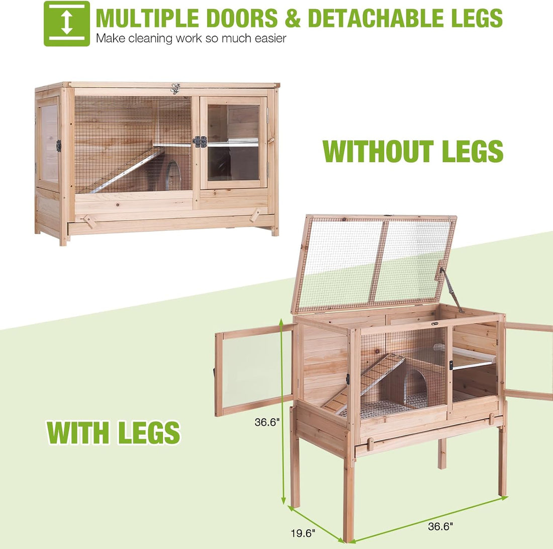 GUTINNEEN Guinea Pig Cages with Anti Chewing Sturdy Plastic Floor