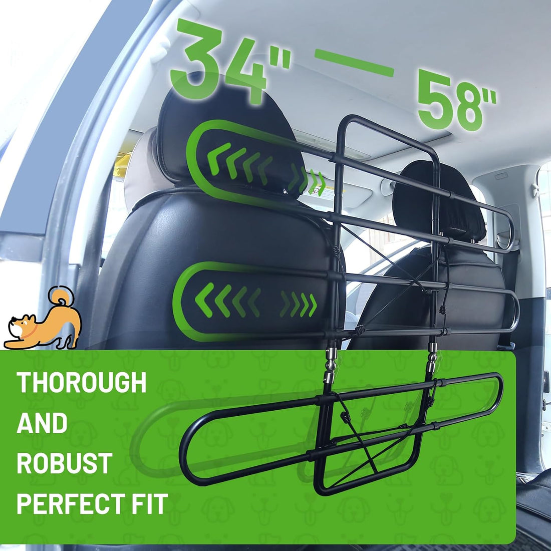 Metal Dog Barrier for Cars, SUVs, Trucks