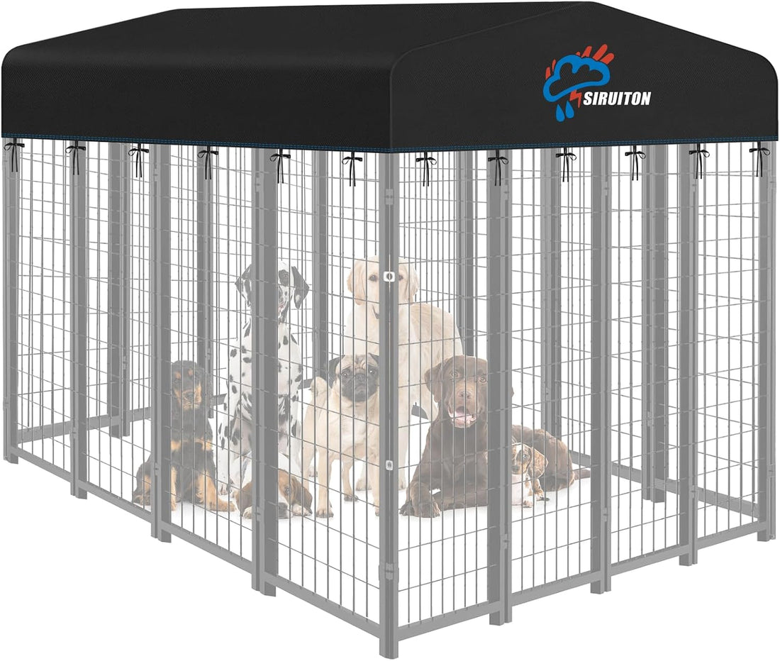 SIRUITON 8x4FT Outdoor Dog Kennel Replacement Cover,Heavy Duty 600D