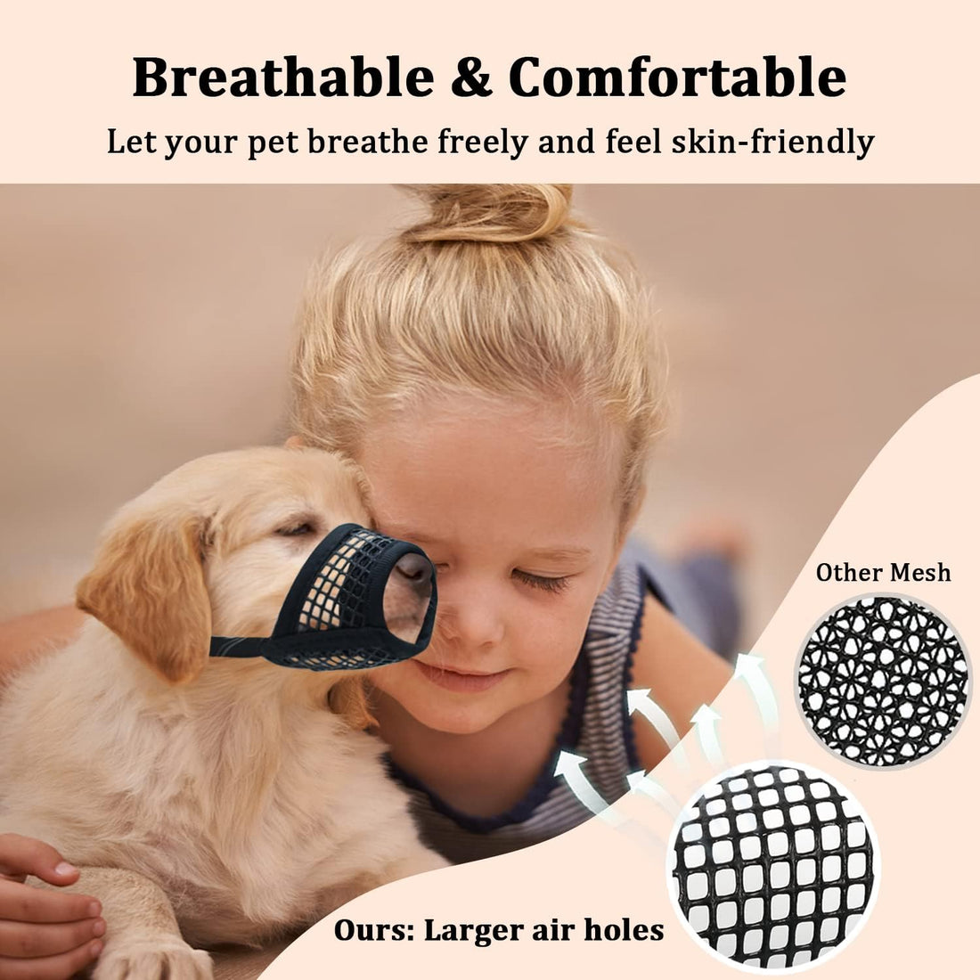 Mayerzon Dog Muzzle, Soft Mesh Muzzles for Small Dogs Biting | Black