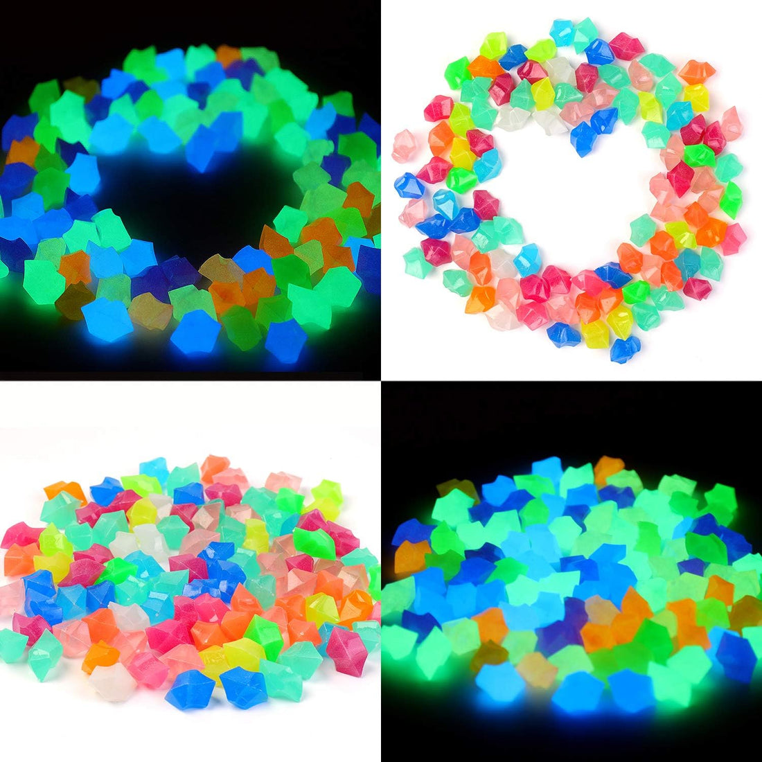 Oubest Fish Tank Decorations Rocks Little Glow in the Dark Aquarium