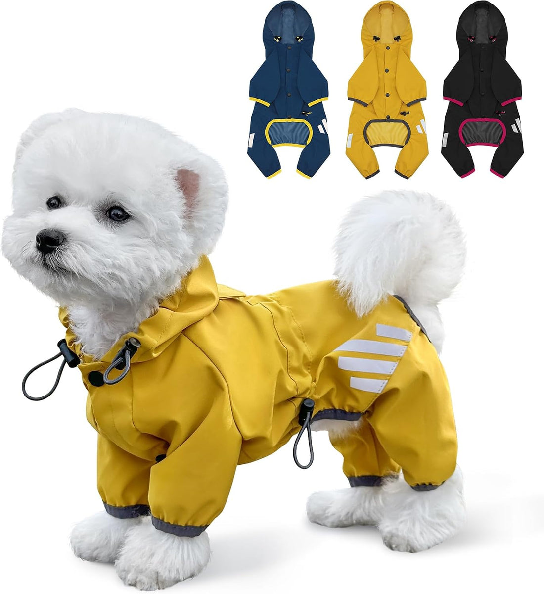 Dog Raincoat, Waterproof Dog Rain Jacket with Hood