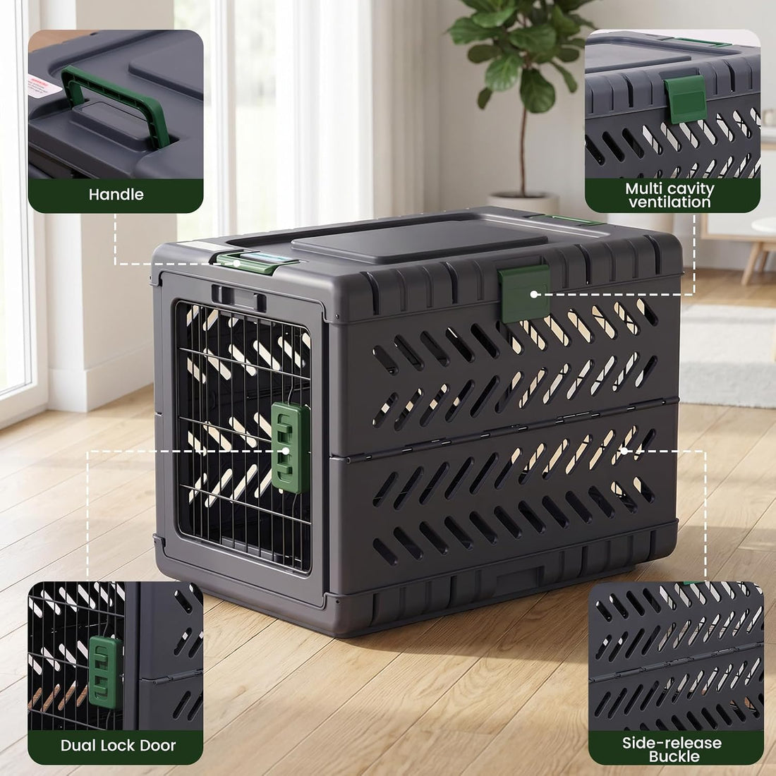 28 in Handle Basic Dog Crate for Indoor Use, Pet Kennel Cage