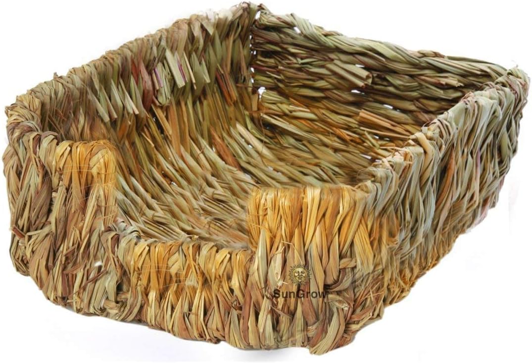 SunGrow Portable Grass Bed for Rabbits, Handmade and Washable Basket