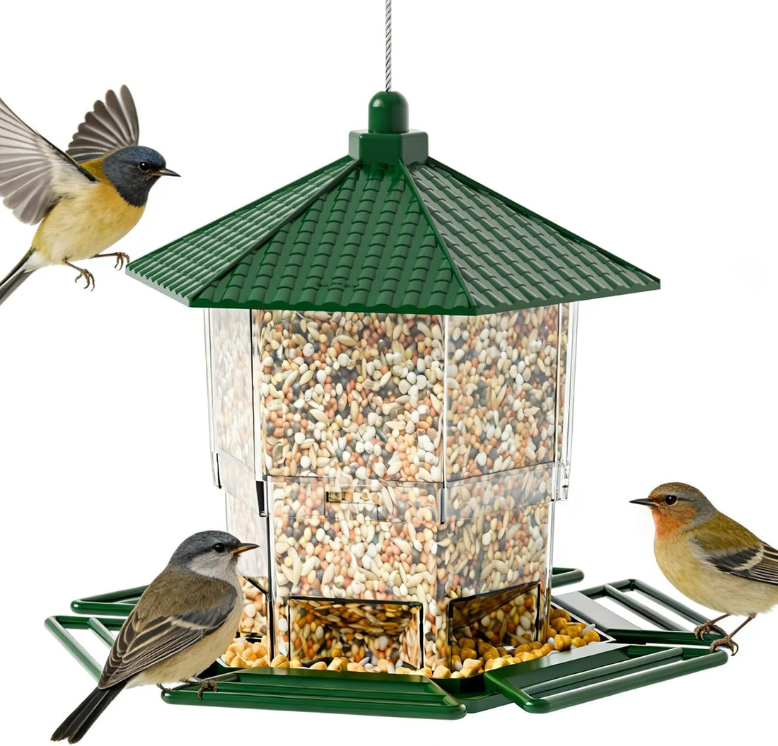 Yieach Hanging Bird Feeder for Outdoors,Large Hopper Squirrel Proof