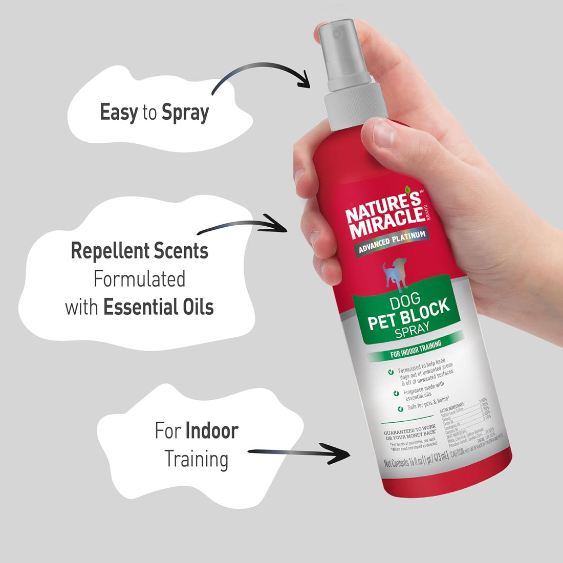 Nature's Miracle Dog Pet Block Repellent Spray, for Indoor Training