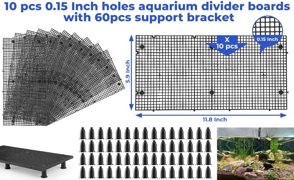 10pcs Plastic Egg Crate Grip Bottom Fish Tank Isolation Board Egg