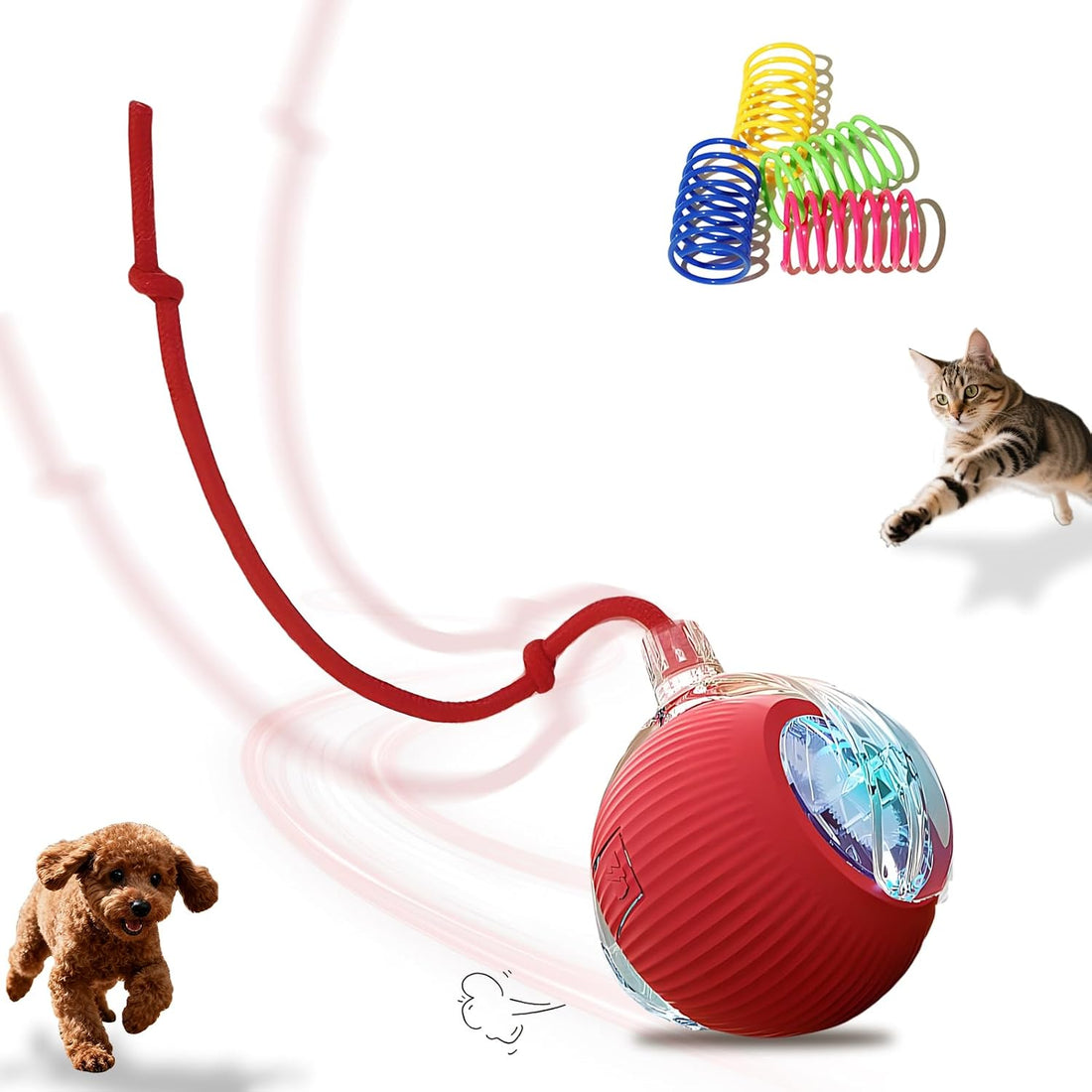 2-Pack USB Rechargeable Smart Cat Toy Ball for Indoor Cats & Small