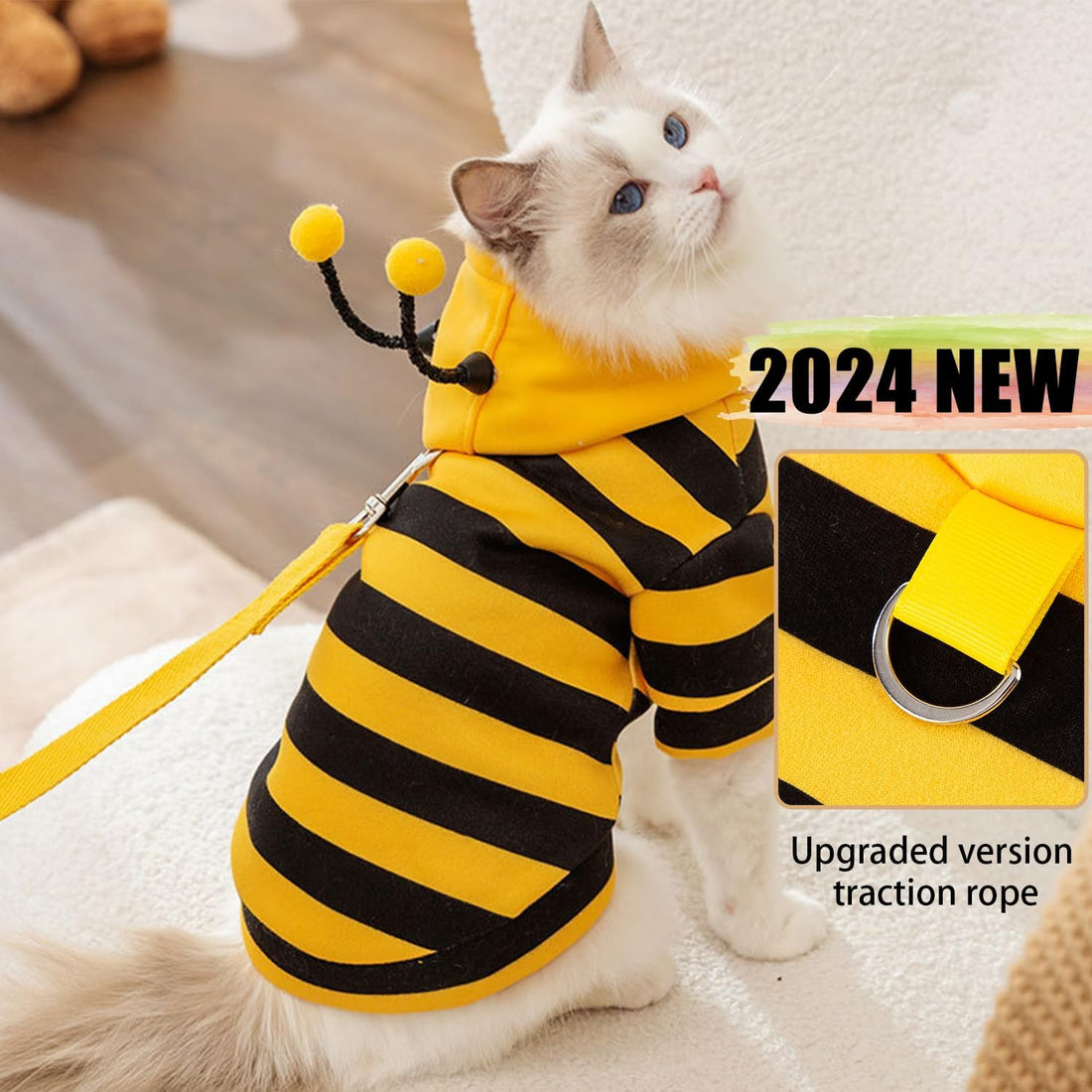 DENTRUN Sphynx Cat Sweater, Funny Bee Costume & Warm Breathable Top