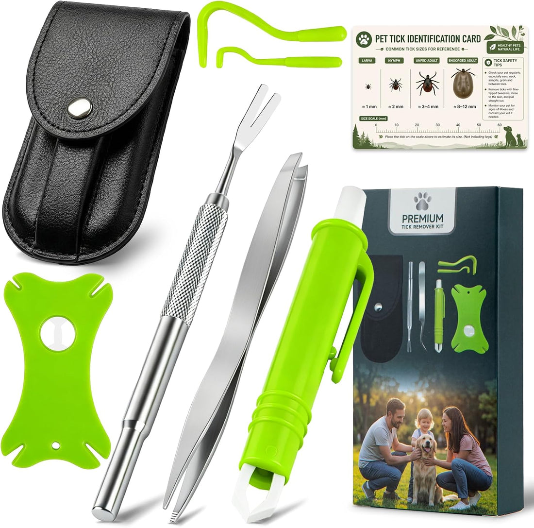 Tick Remover Tool Kit, 6-in-1 Professional Tick Removal for Dogs Cats