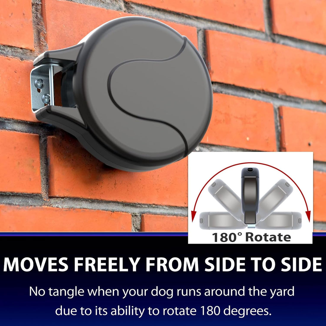 30ft Wall Mount Retractable Dog Tie Out Cable for Small to Large Dogs