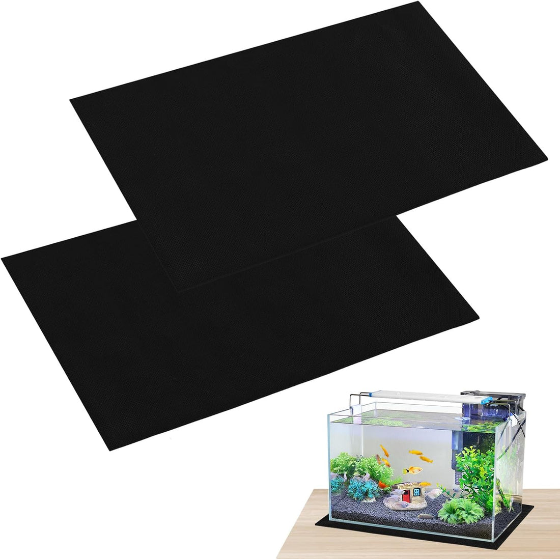 2 Pcs Aquarium Leveling Mat, 24x12 Fish Tank Pad Rubber Foam Base