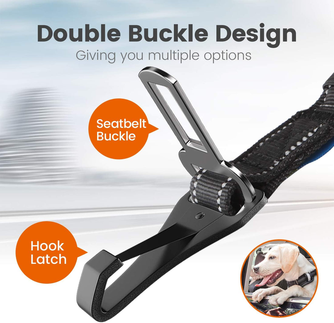 IOKHEIRA Dog Seatbelt, Updated Adjustable Harness Reflective Bungee
