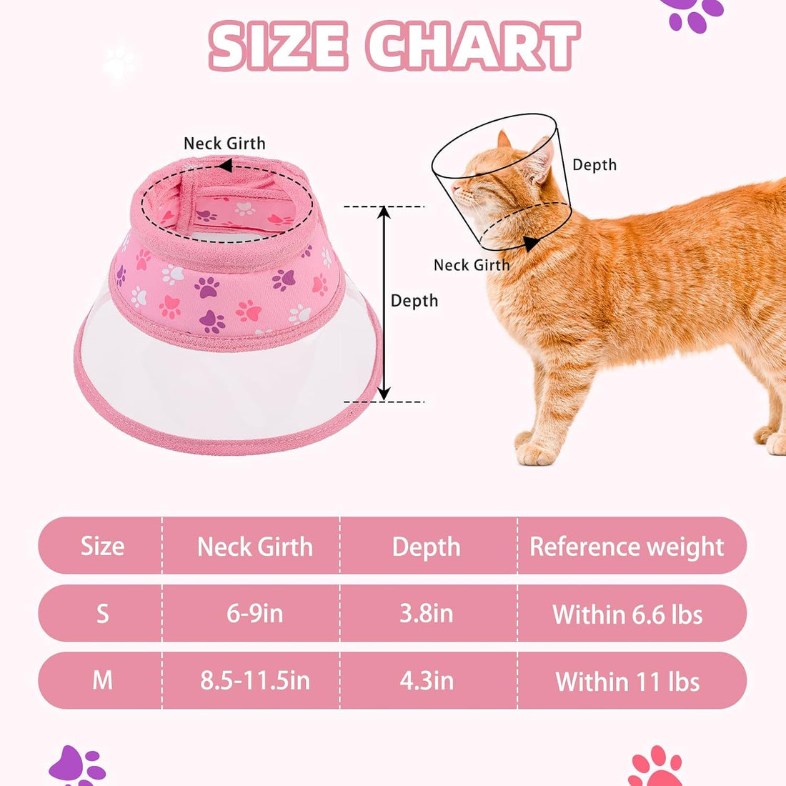 PUPTECK Cat Cone Collar Soft for Neck