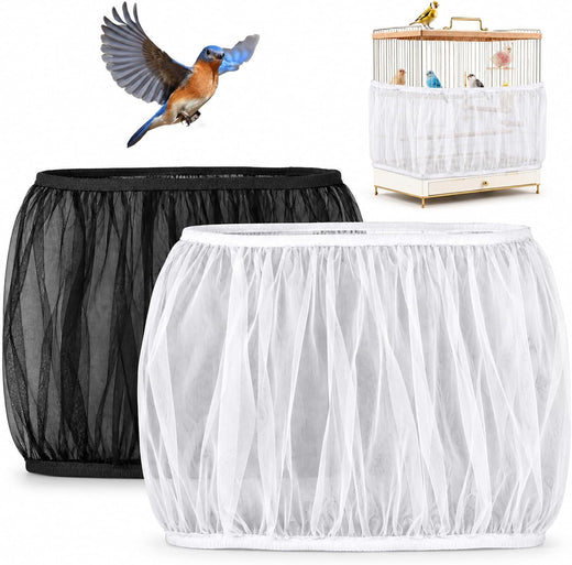 Bird Cage Seed Catcher, 2 Pcs Adjustable Bird Cage Nets for Less