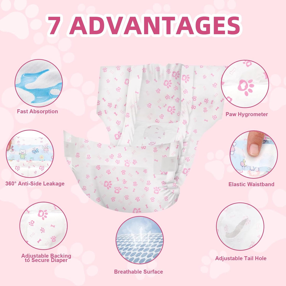 Disposable Dog Diapers Female 90 Count Doggie Diapers for Female Dogs
