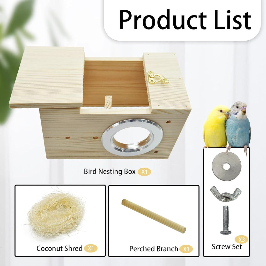 kathson Parakeet Nesting Box Transparent Bird House Bird Nest Box