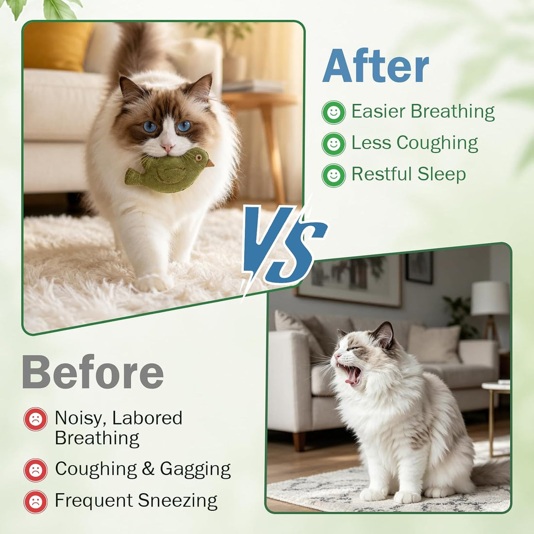 Cat Respiratory Support, Breathe Easy for Cats, Relieves Sneezing
