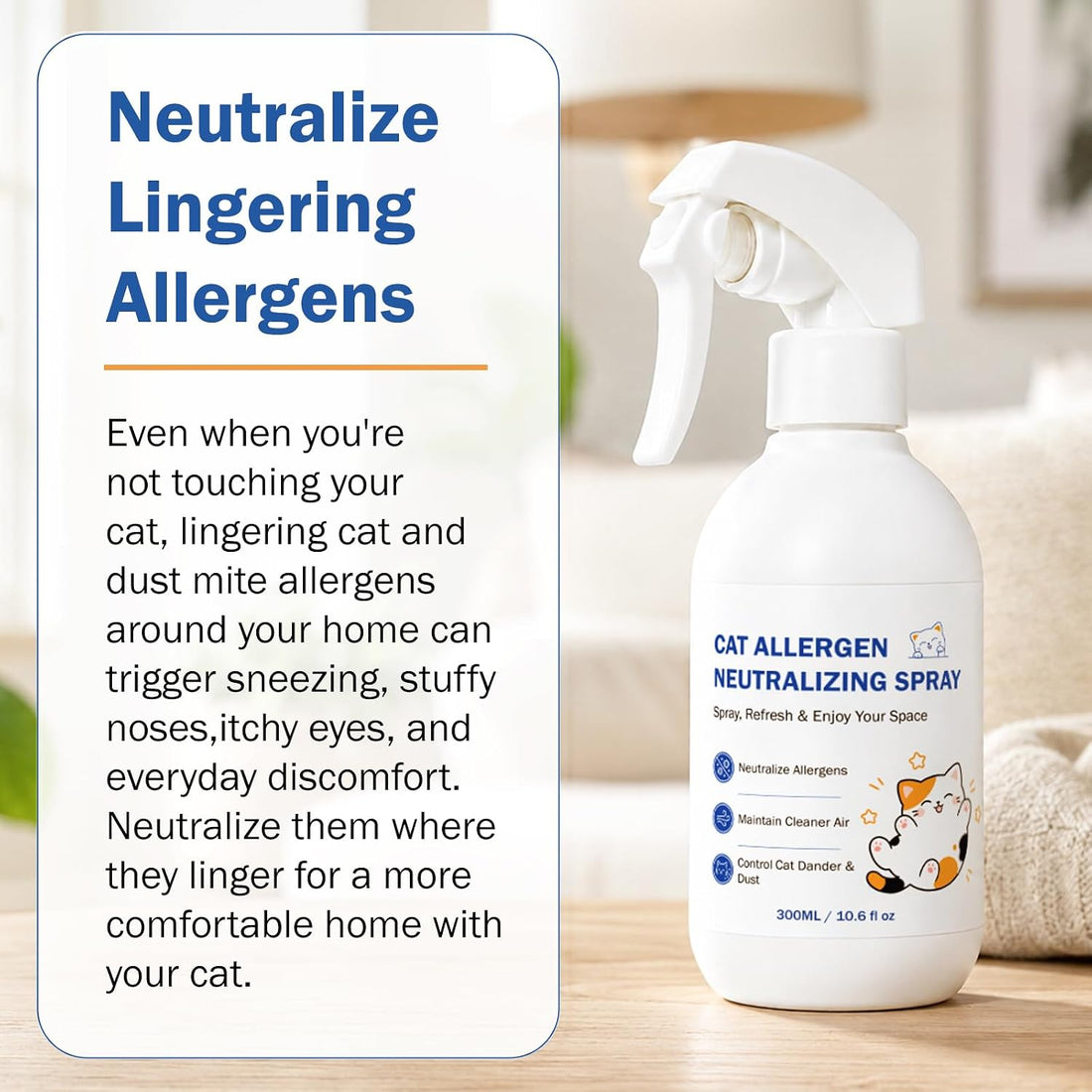 Cat Allergen Neutralizing Spray for Humans