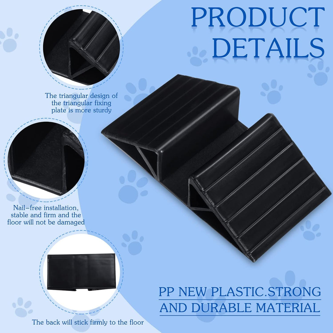 6 Pcs Pet Gate Support Feet for Freestanding Dog Fence Panel, Black