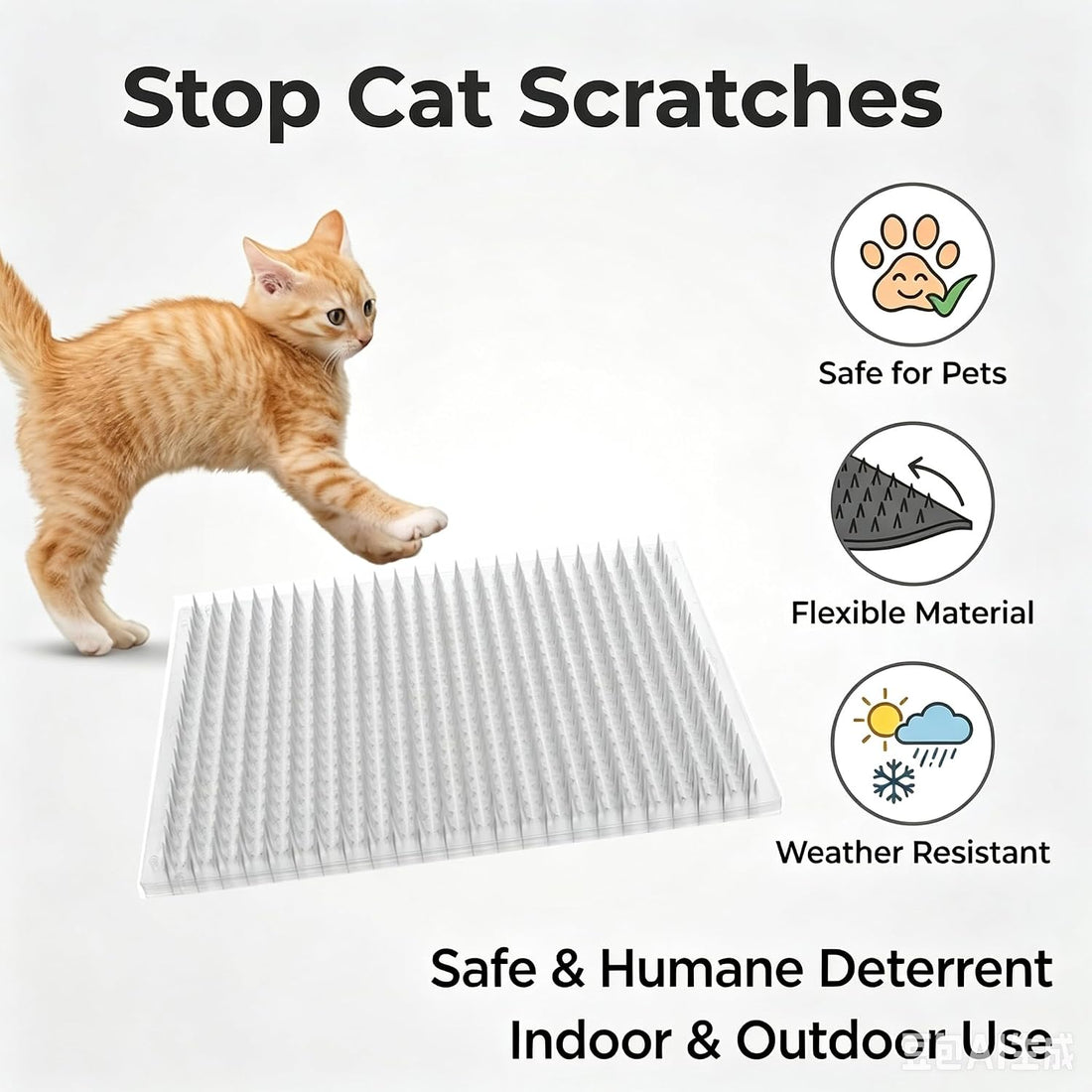 Yiteshi 10 Packs Scat Mat for Cats, 13X16 inches Pet Deterrent Spikes