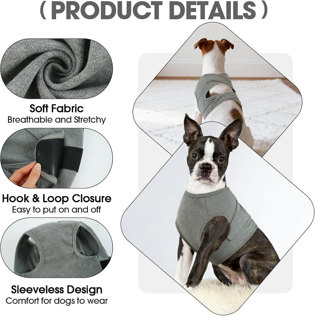 BRKURLEG Chest Recovery Suit for Dogs, Chest Wound Cover, Grey XL