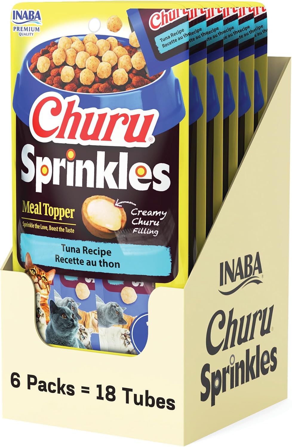INABA Churu Sprinkles Cat Meal Topper, Chicken, 18ct