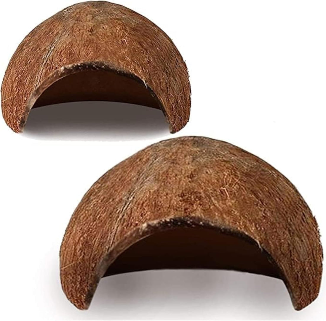 SunGrow Betta Fish Cave, Habitat Made from Coconut Shell