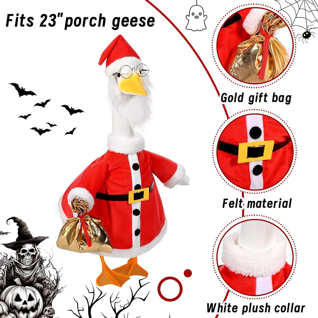 JcHrmers 3 Sets Porch Goose Outfits Halloween Thanksgiving Christmas