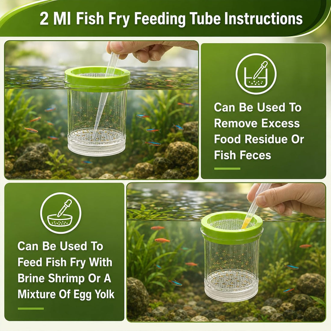 2-Piece Set Fish Breeder Box for Fish Tank Aquarium Breeding Box Large