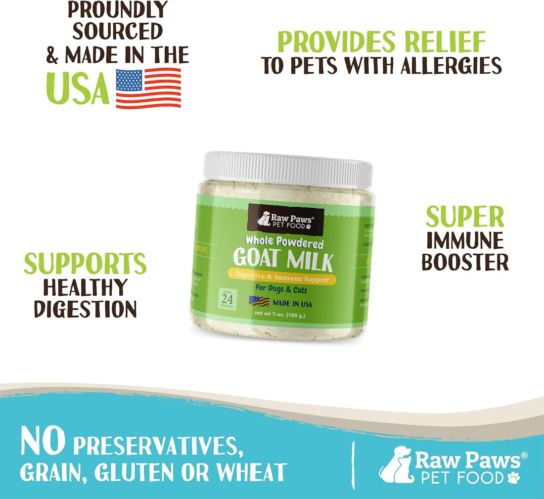 Raw Paws Goat Milk Powder & Bone Broth for Dogs and Cats Bundle