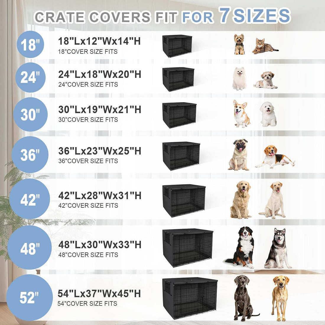 Explore Land Dog Crate Cover Heavy Duty Polyester Pet Kennel Sunshade