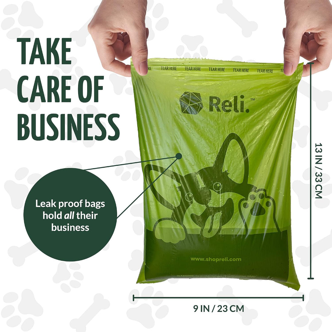 Reli. Biodegradable Dog Poop Bags w/Holder