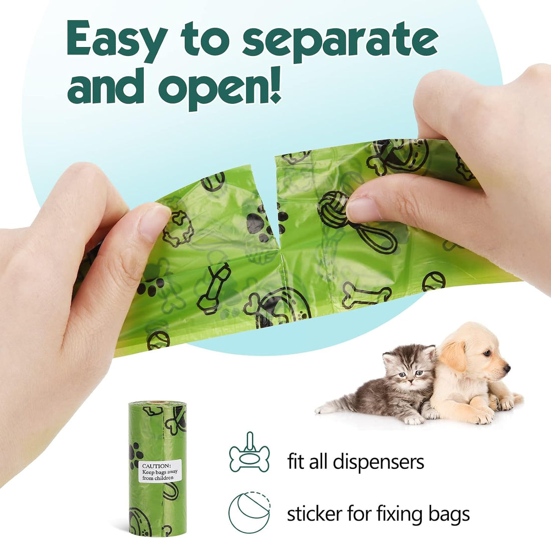 Thick Dog Poop Bags Rolls - Strong Leak Proof with 2 Dispensers 420