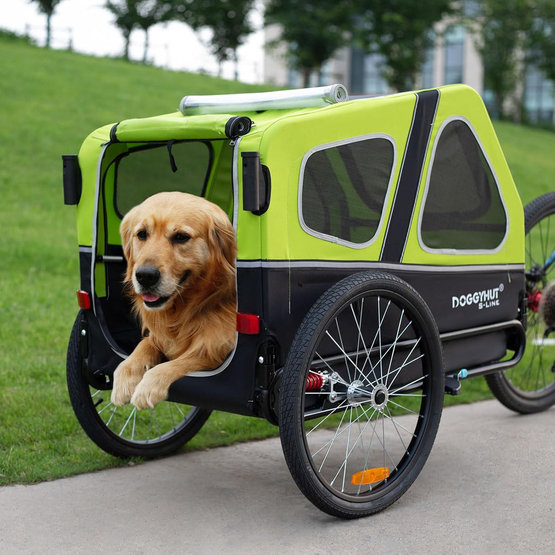 DOGGYHUT® S-Line XL Pet Bike Trailer & Stroller for Large Dogs Up