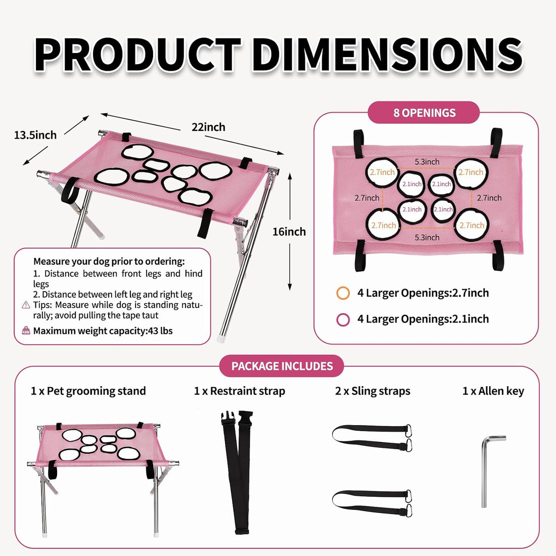 Foldable Pet Grooming Bath Stand for Dogs & Cats