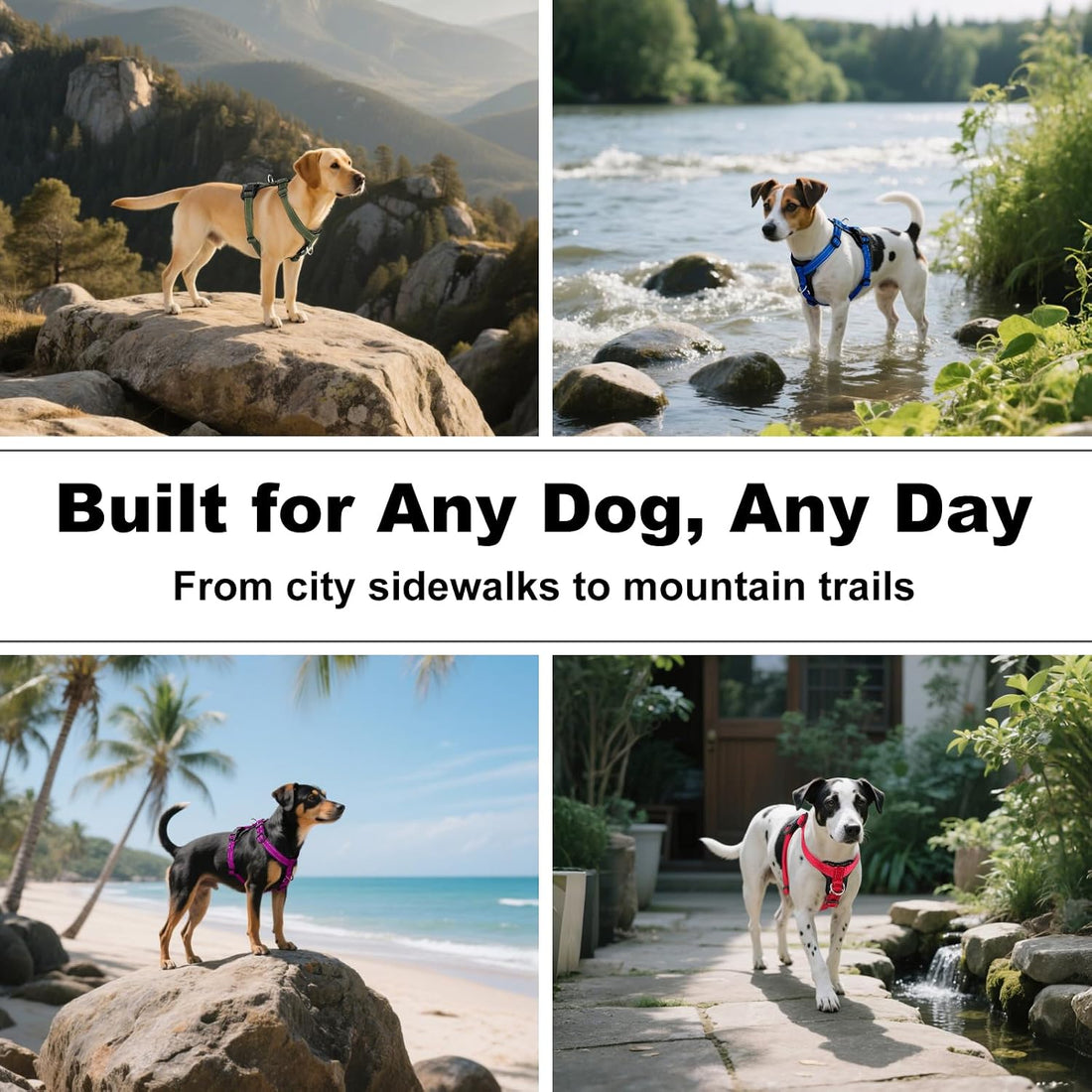 Plutus Pet No Pull Dog Harness with Leather Accents