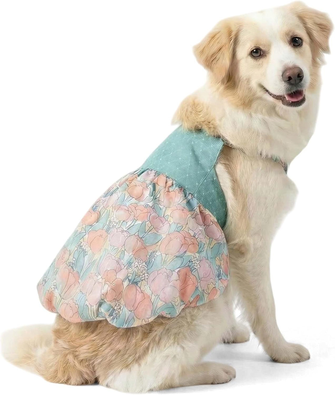 FLAdorepet White Large Dog Princess Dress Christmas Outfit Costume,6XL