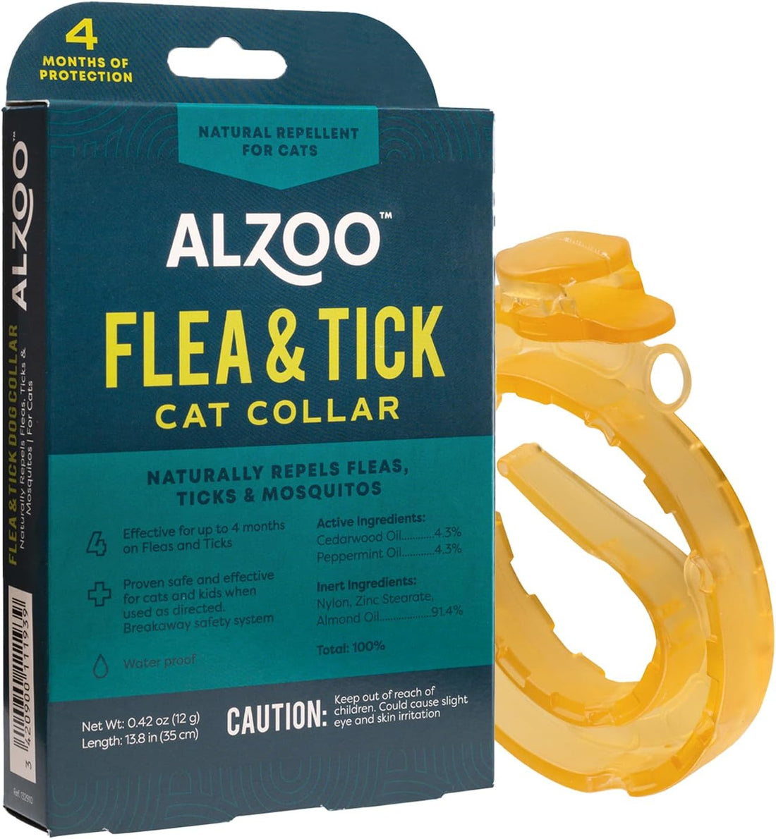 ALZOO Flea & Tick Collar for Cats, Up to 4 Months