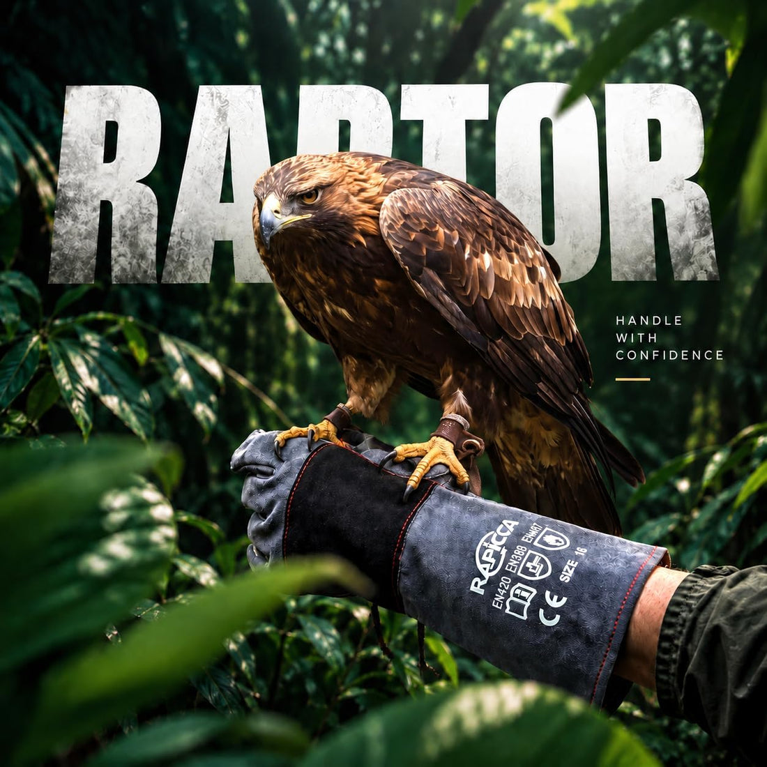 RAPICCA Animal Handling Gloves, Bite Proof Double Leather