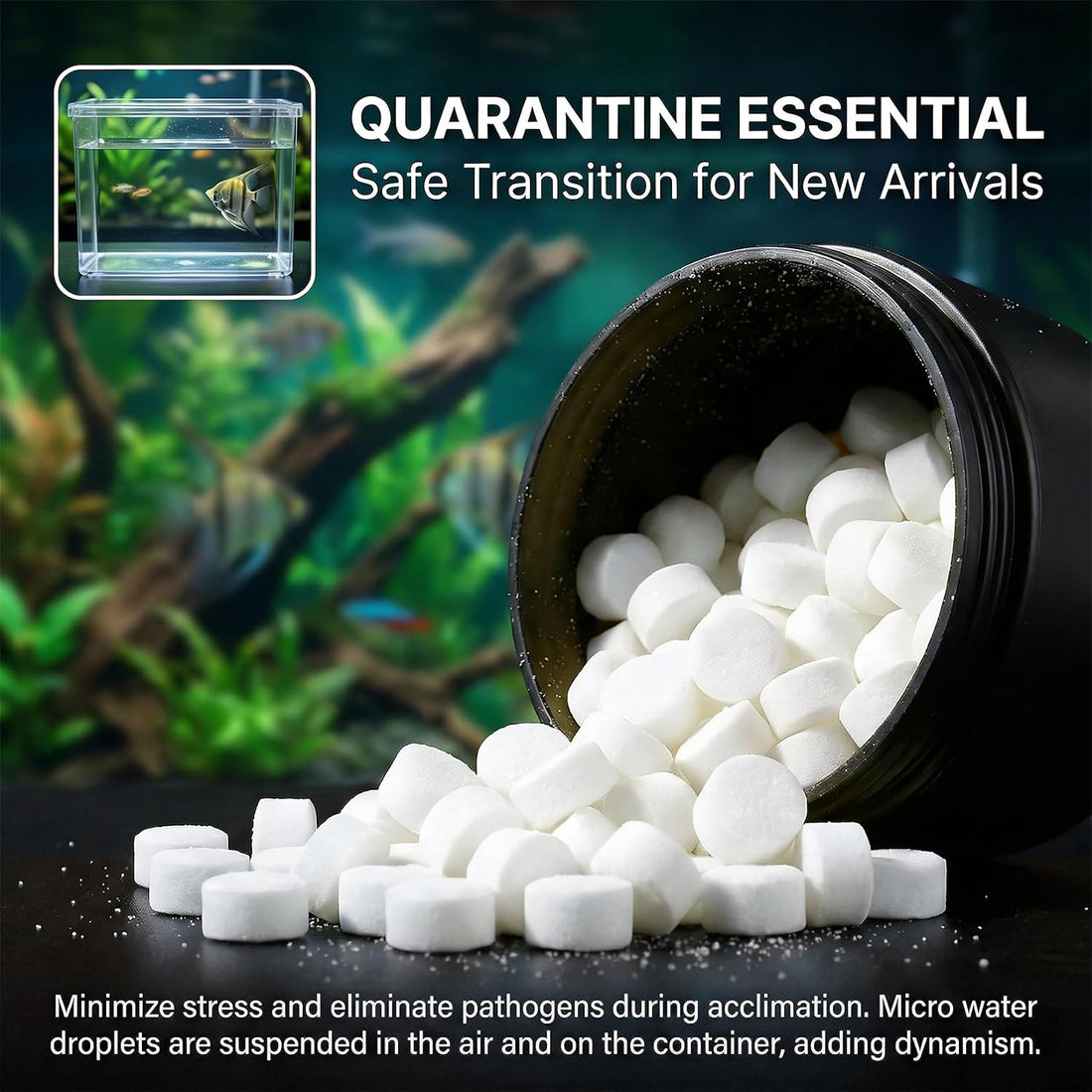 MAQIHAN 150 Tablets Aquarium Salt - Freshwater Tank & Koi Pond Salt