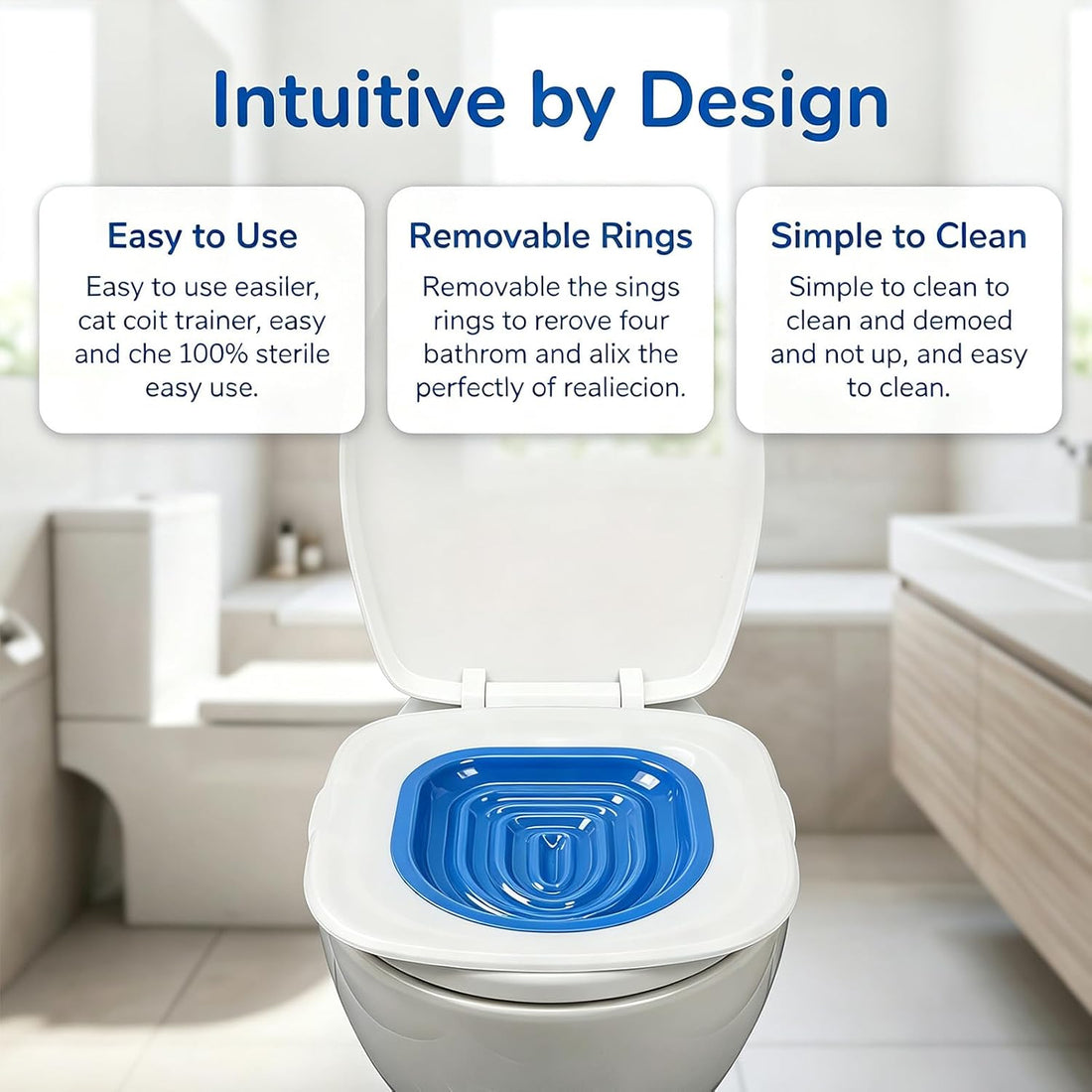 Cat Toilet Trainer Kit, Universal Cat Toilet Training Systems, Blue