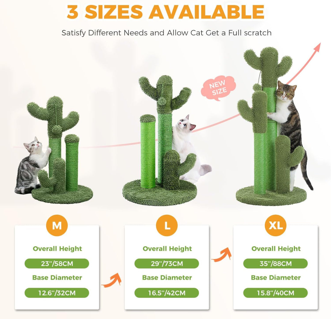 PAWZ Road Cat Scratching Post Cactus Cat Scratcher Featuring with 3