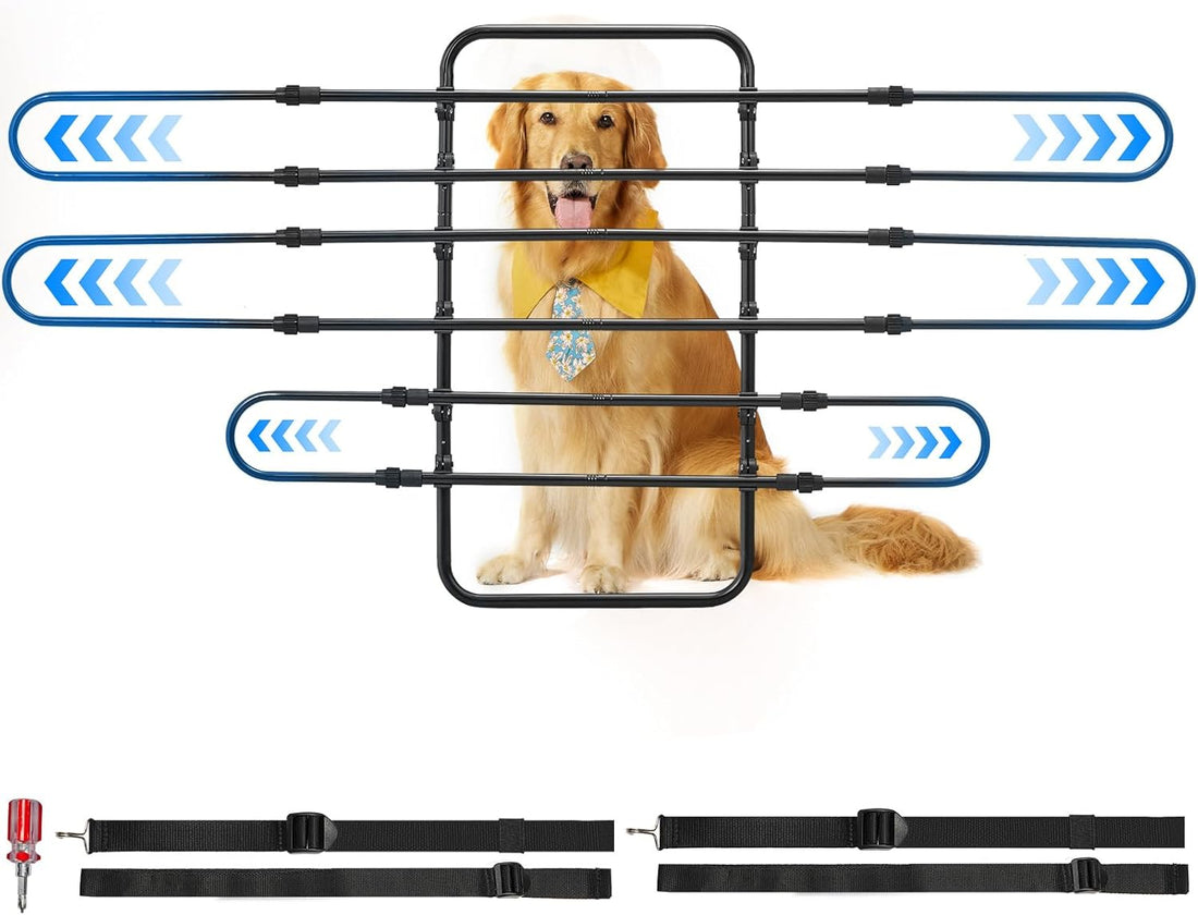 JOYTUTUS Dog Car Barrier, Pet Barrier Follow the Seat Movement 34"