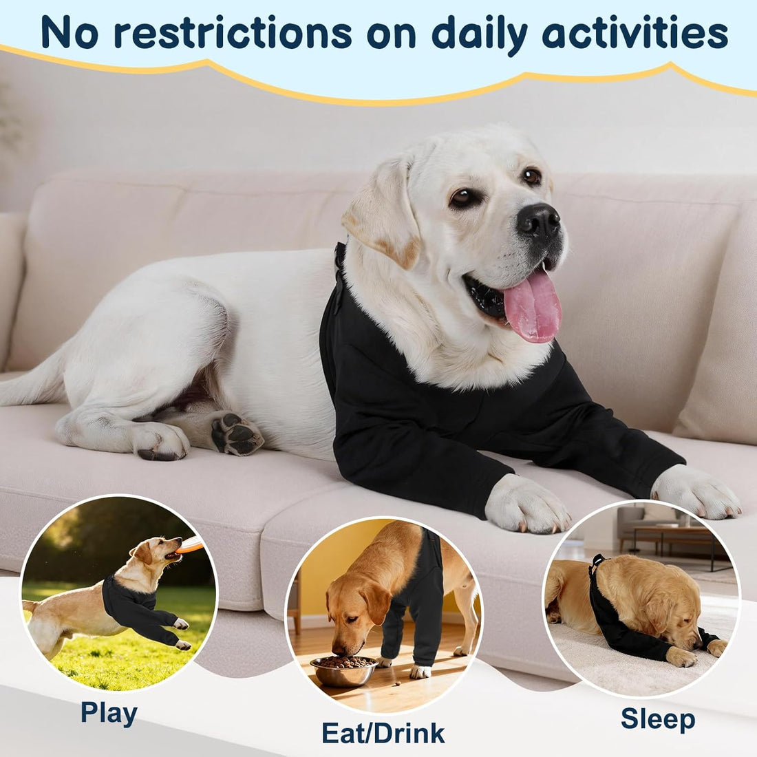 BARKLESS Dog Surgery Recovery Suit for Front Leg