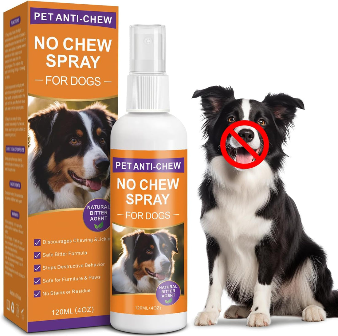 No Chew Spray for Dogs, Stop Destructive Behavior (120ml)