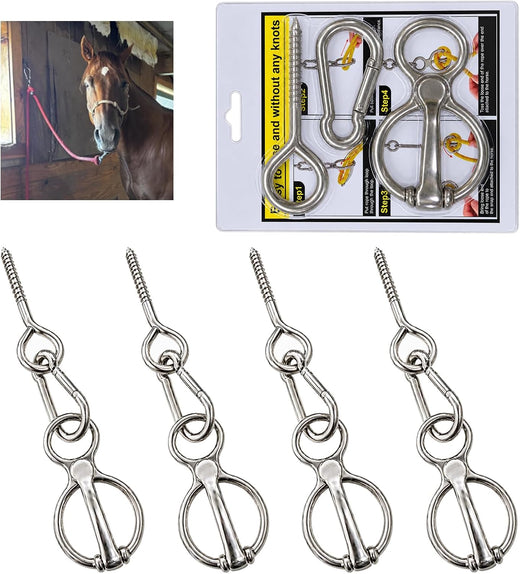 4 Pack Horse Tie Rings, 304 Stainless Steel Stable Tie Hardware