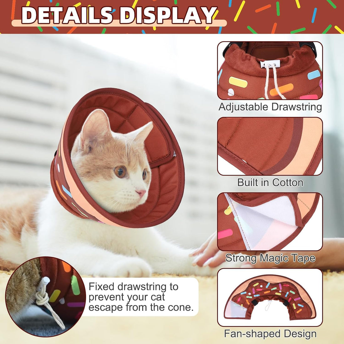 KOOLTAIL Cat Cone Collar Soft, Adjustable Cat Cones to Stop Licking