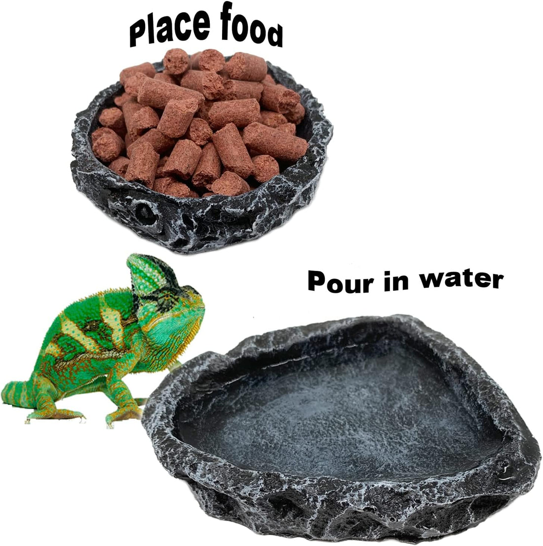 2 Pack Reptile Feeding Dish Corner Bowl